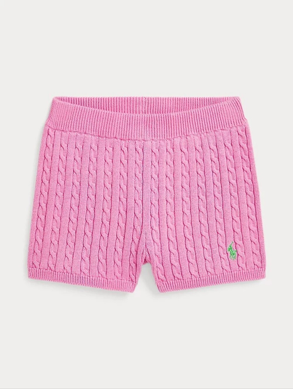 Polo Ralph Lauren Kids Cotton Mini Cable Knit Short in Laguna Pink Tiller Green